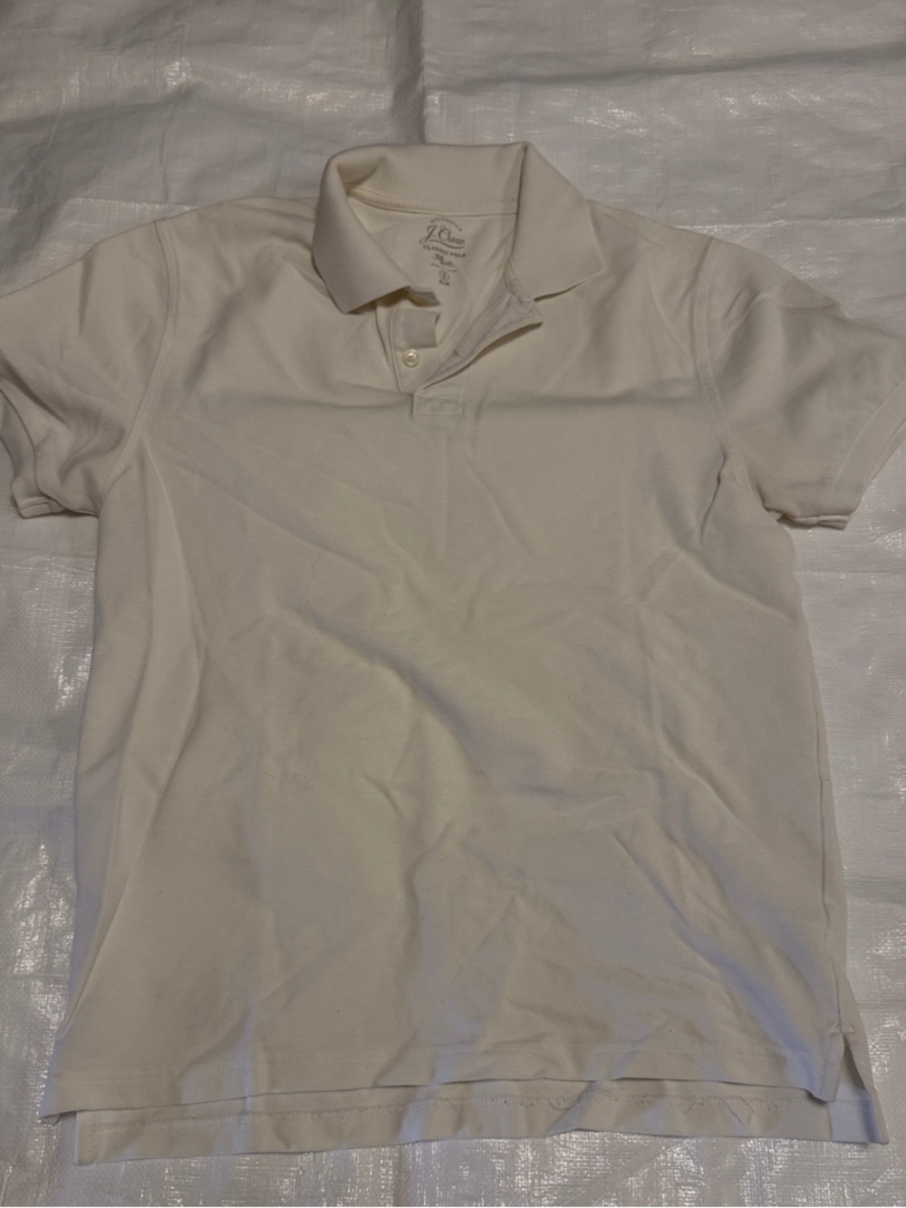 JCrew Classic Men's White Polo Shirt - Lightweight Cotton